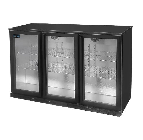Barkühlschrank mit 3 Türen - Schwarz - 1350x565x900 mm