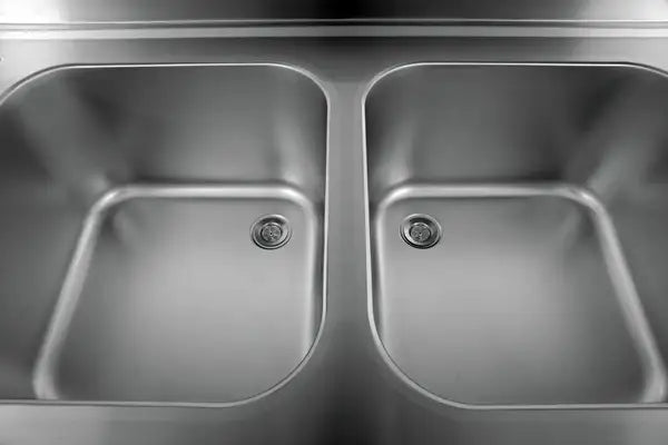 PREMIUM - Edelstahl Spülzentrum - 180x70x85 cm - 2 Becken rechts