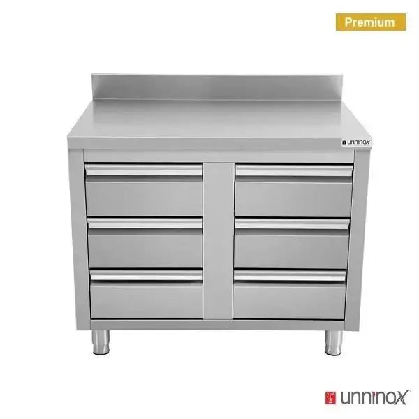 Drawer Cabinet - 1000x600x850 mm with 6 Drawers & Raised Edge
