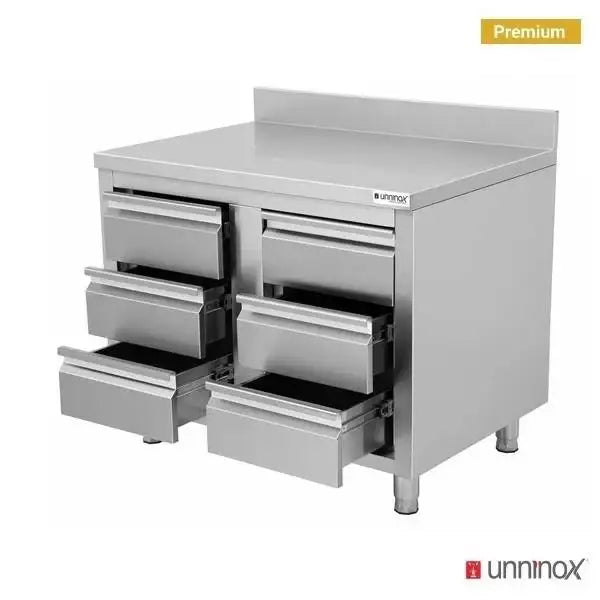 Schubladenschrank - 1000x600x850 mm mit 6 Schubladen & Aufkantung