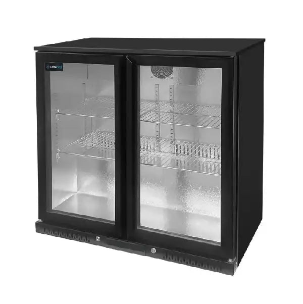 Barkühlschrank mit 2 Türen - Schwarz - 900x565x900 mm - Gastro-Bedarf24 GmbH