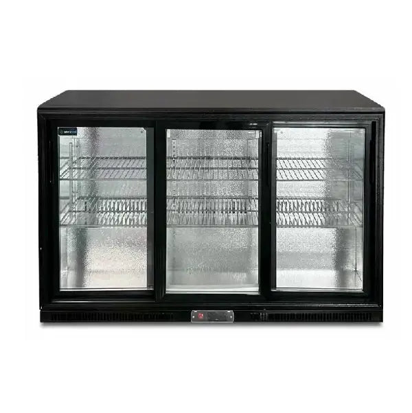 Barkühlschrank mit Schiebetüren - Schwarz - 1350x565x900 mm - Gastro-Bedarf24 GmbH