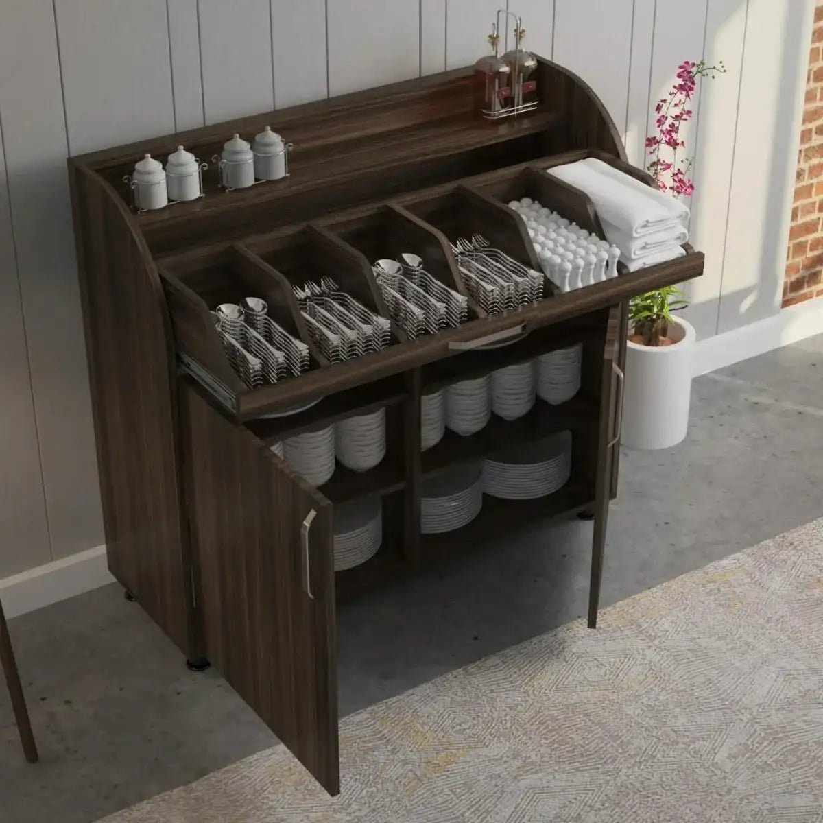 Besteckschrank in Holzoptik - 105 cm - Gastro-Bedarf24 GmbH