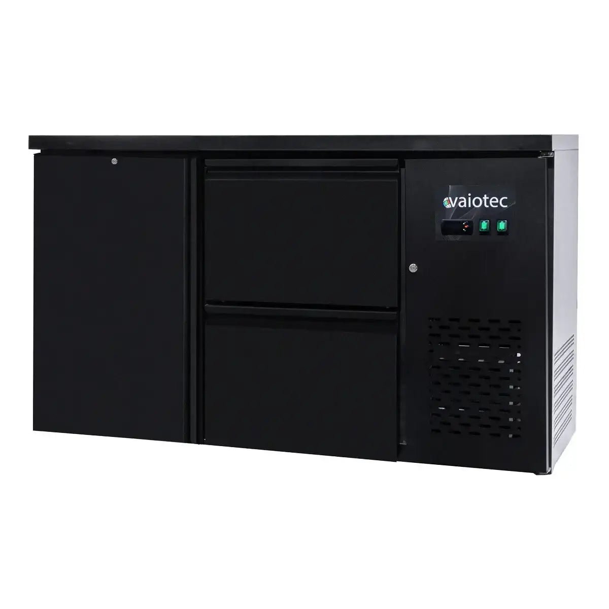 EASYLINE Barkühltisch schwarz / 1 Tür & 2 Schubladen - 280 l - Gastro-Bedarf24 GmbH