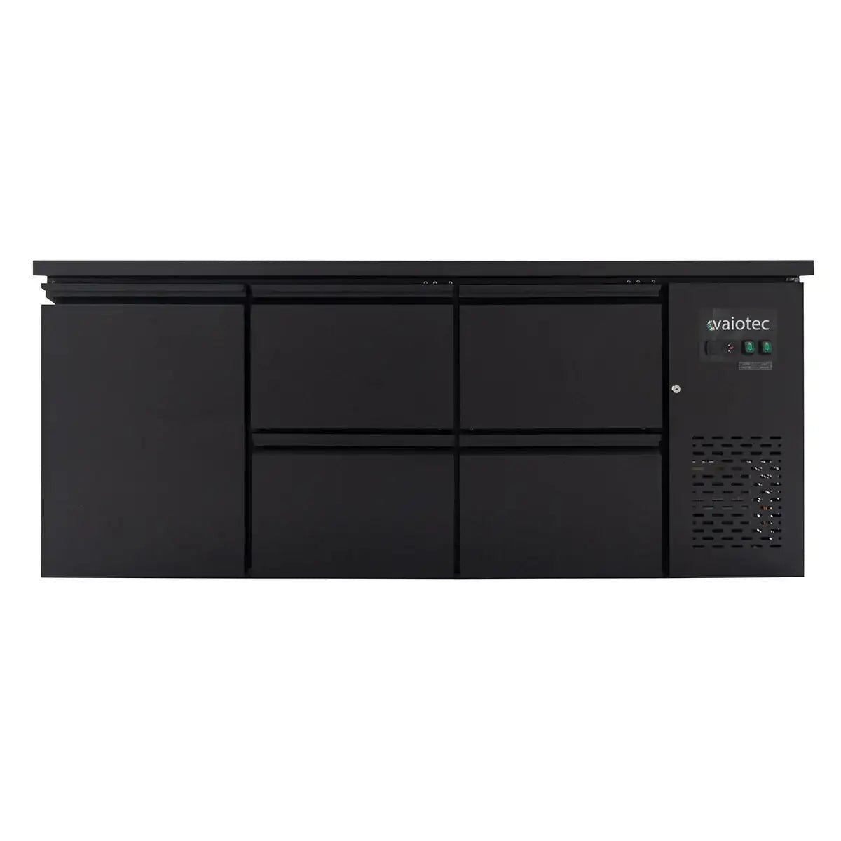 EASYLINE Barkühltisch schwarz / 1 Tür & 4 Schubladen - 425 l - Gastro-Bedarf24 GmbH