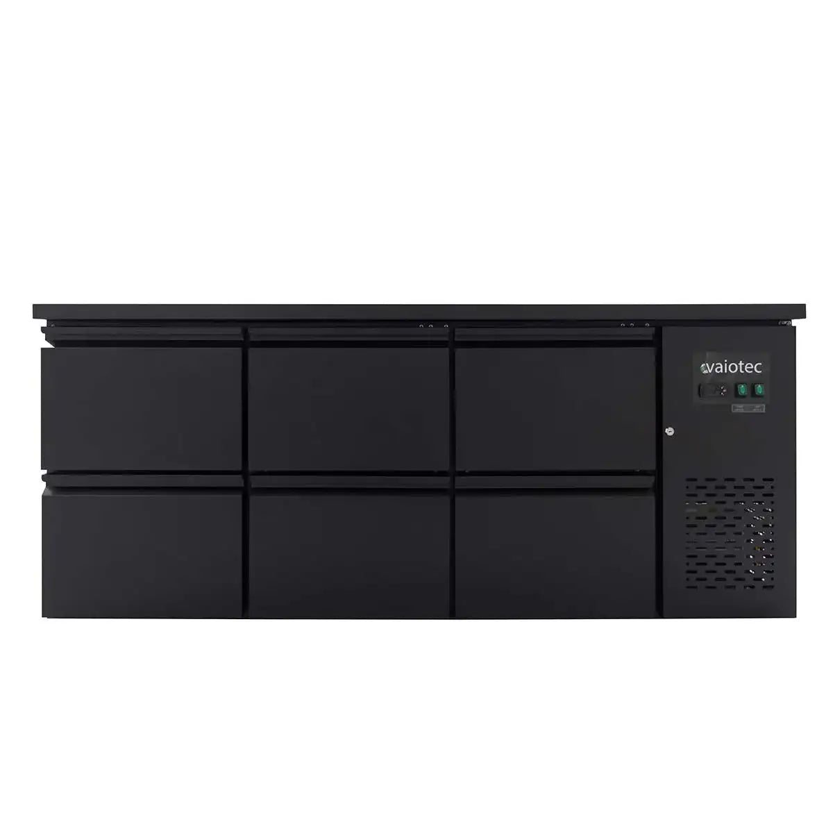 EASYLINE Barkühltisch schwarz / 6 Schubladen - 425 l - Gastro-Bedarf24 GmbH