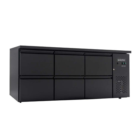 EASYLINE Barkühltisch schwarz / 6 Schubladen - 425 l - Gastro - Bedarf24 GmbH