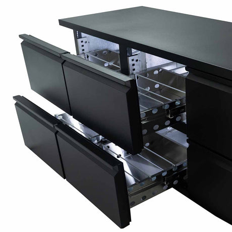 EASYLINE Barkühltisch schwarz / 6 Schubladen - 425 l - Gastro - Bedarf24 GmbH