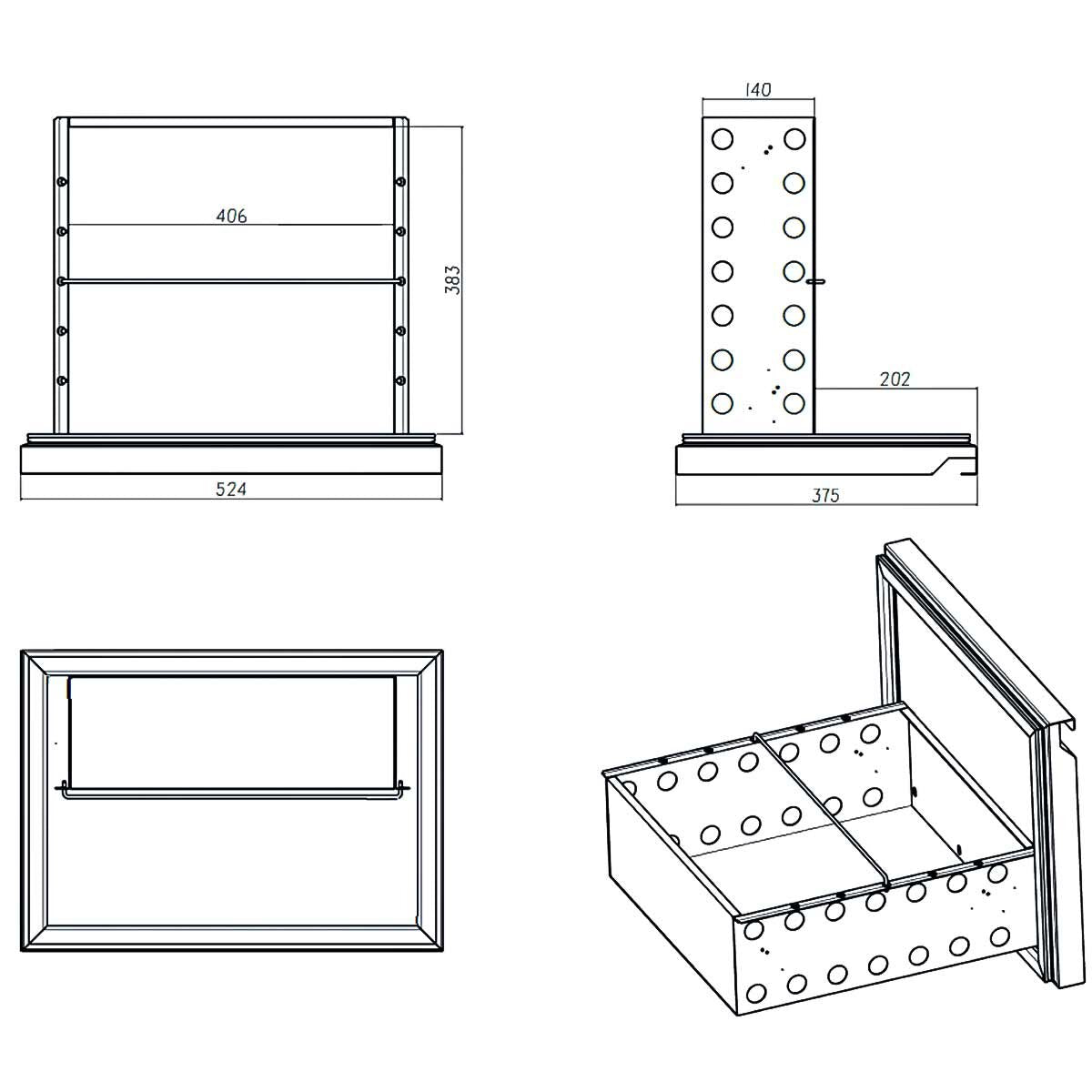 EASYLINE Barkühltisch schwarz / 6 Schubladen - 425 l - Gastro - Bedarf24 GmbH