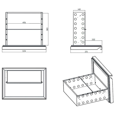 EASYLINE Barkühltisch schwarz / 6 Schubladen - 425 l - Gastro - Bedarf24 GmbH