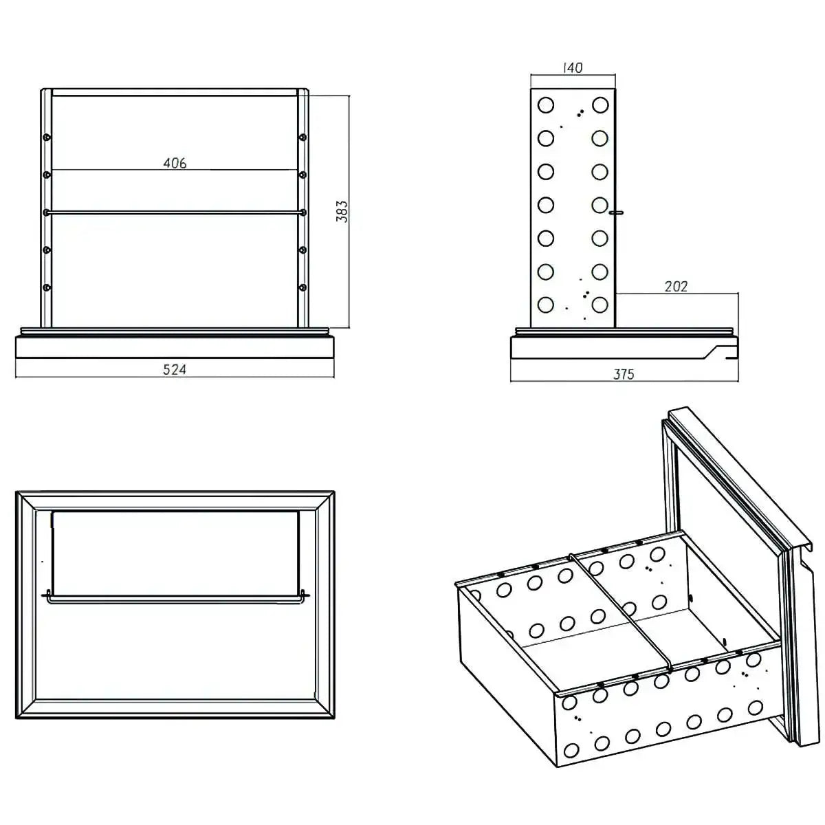 EASYLINE Barkühltisch schwarz / 6 Schubladen - 425 l - Gastro - Bedarf24 GmbH