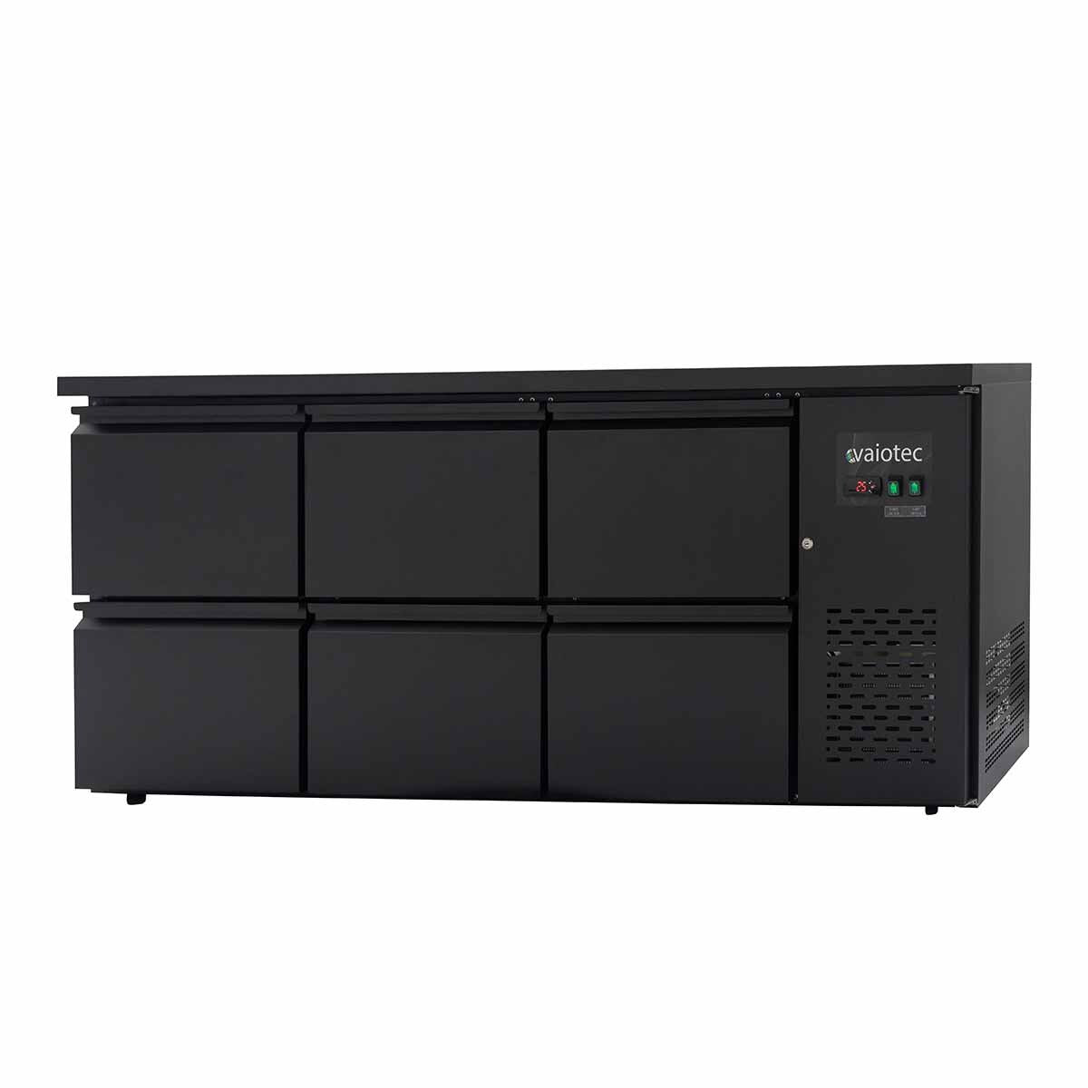 EASYLINE Barkühltisch schwarz / 6 Schubladen - 425 l - Gastro - Bedarf24 GmbH