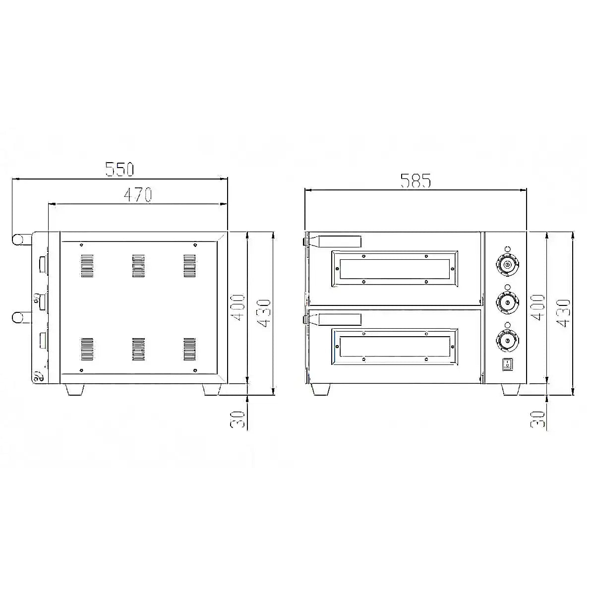 EASYLINE Elektro Pizzaofen mit 2 Backkammern - Gastro-Bedarf24 GmbH