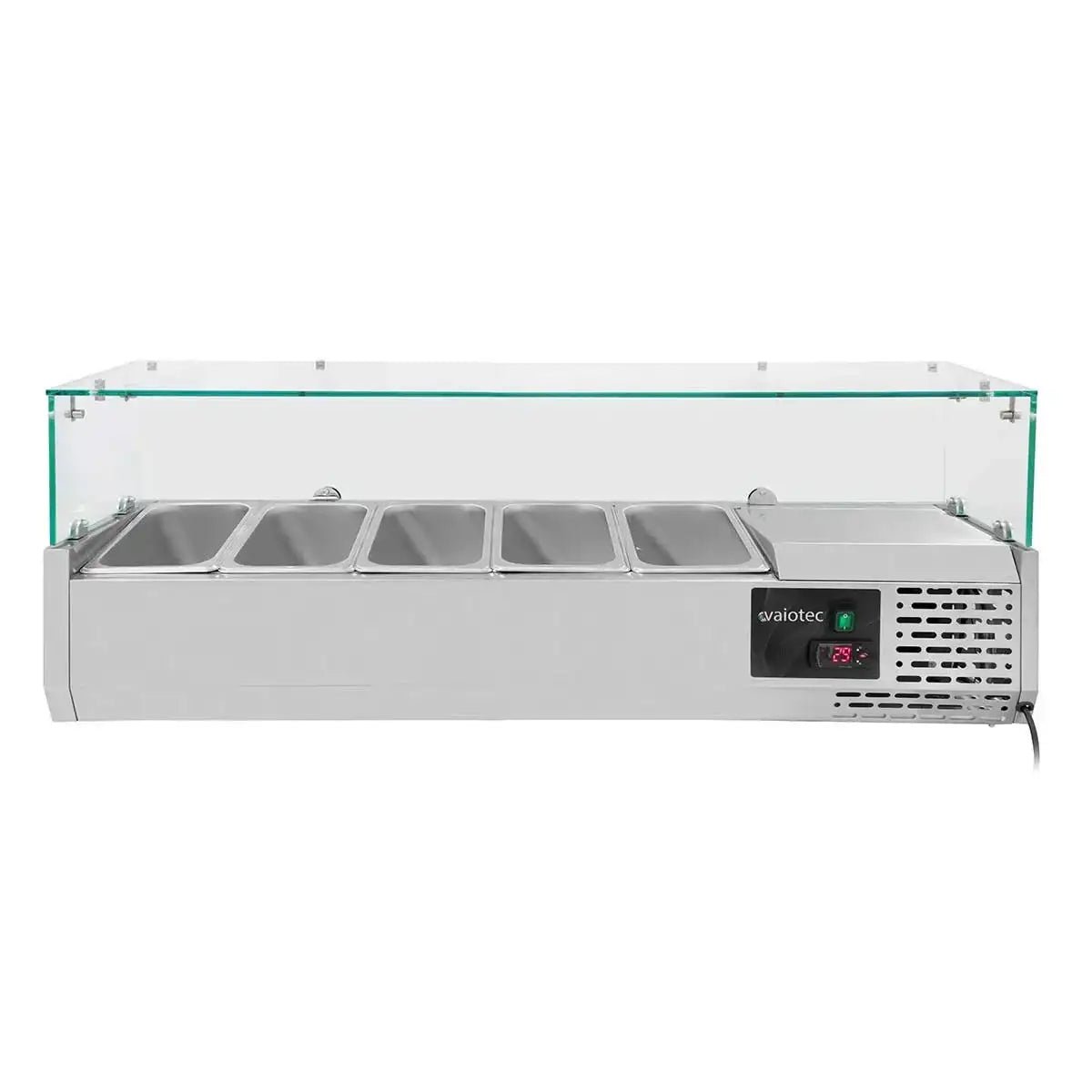 EASYLINE Kühlaufsatz 330 mit Glasabdeckung 5xGN1/4 - 1200 - Gastro-Bedarf24 GmbH