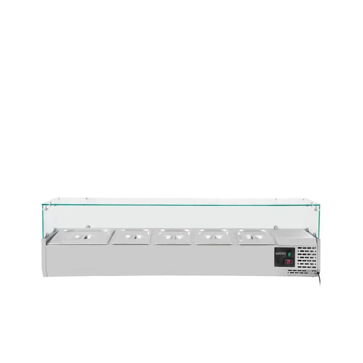 EASYLINE Kühlaufsatz 380 mit Glasabdeckung 4xGN1/3 + 1xGN1/2 - 1400 - Gastro-Bedarf24 GmbH