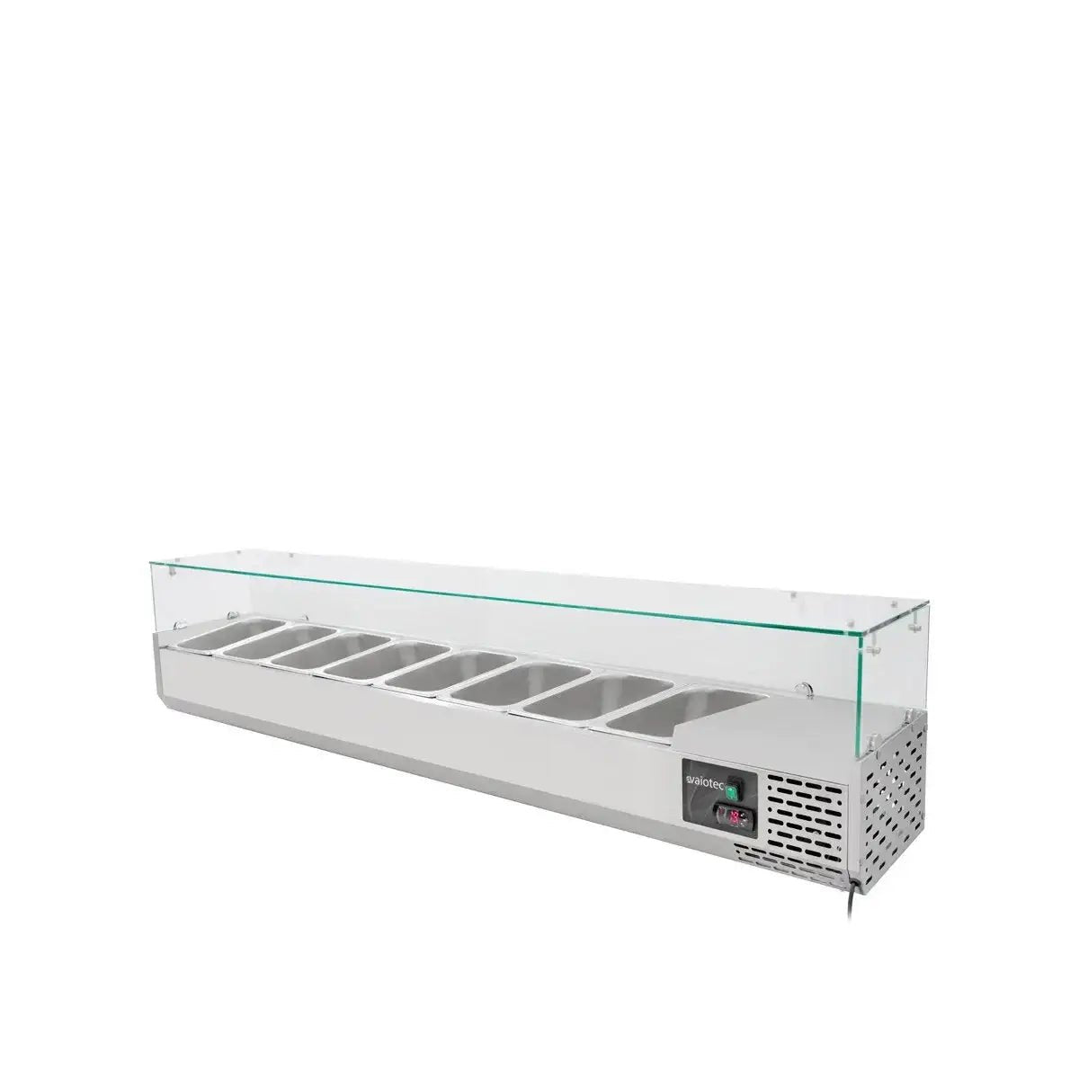 EASYLINE Kühlaufsatz 380 mit Glasabdeckung 8xGN1/3 - 1800 - Gastro-Bedarf24 GmbH