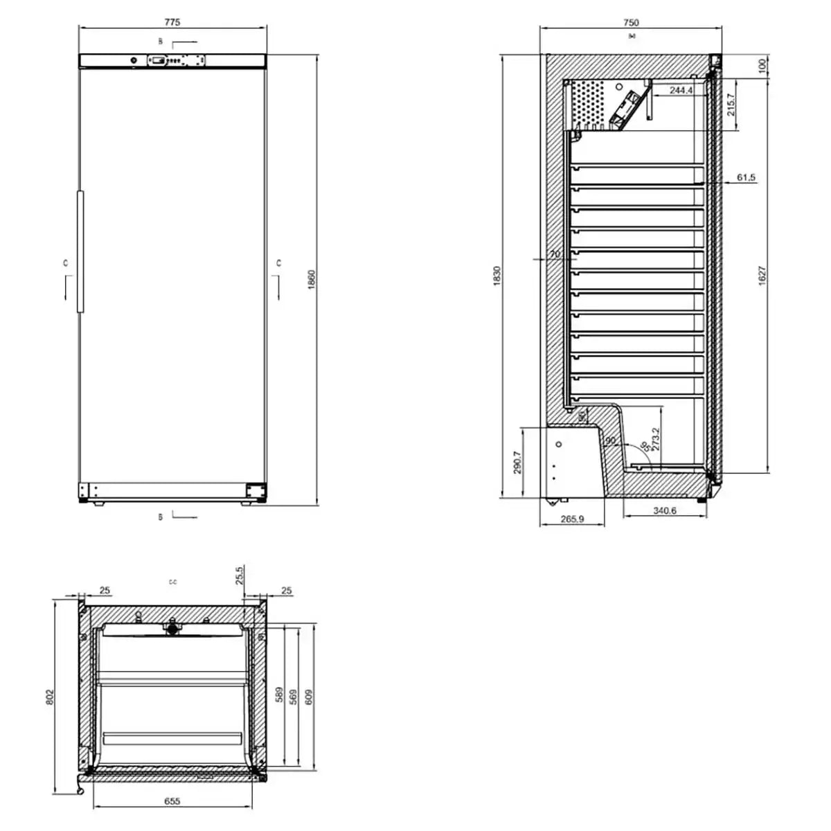 EASYLINE Lagerkühlschrank ABS / 580 - Gastro - Bedarf24
