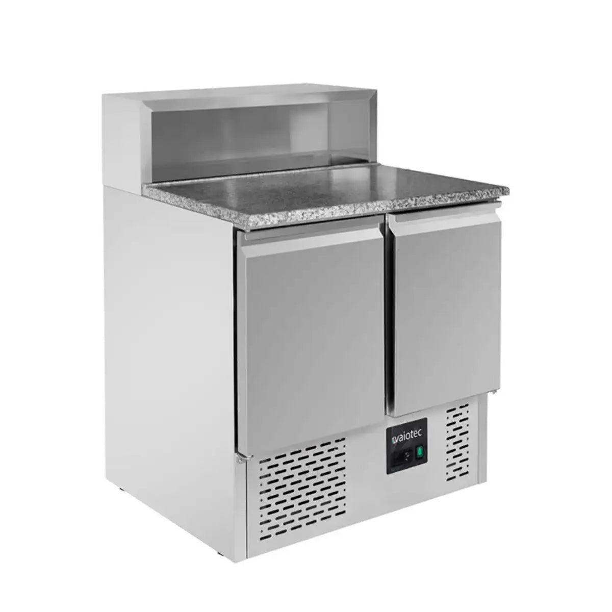 Edelstahl-Kühltisch mit Granit-Arbeitsplatte und zwei Türen für Gastronomie