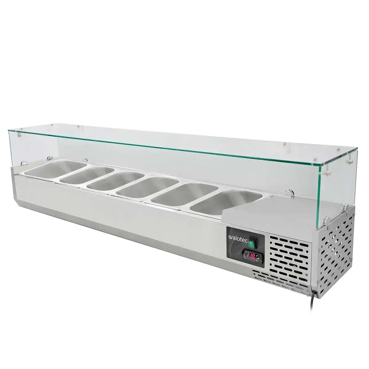 EASYLINE Pizzakühltisch 800 / 1-türig & 7 Schubladen "grau" inkl. Kühlaufsatz GN1/3
