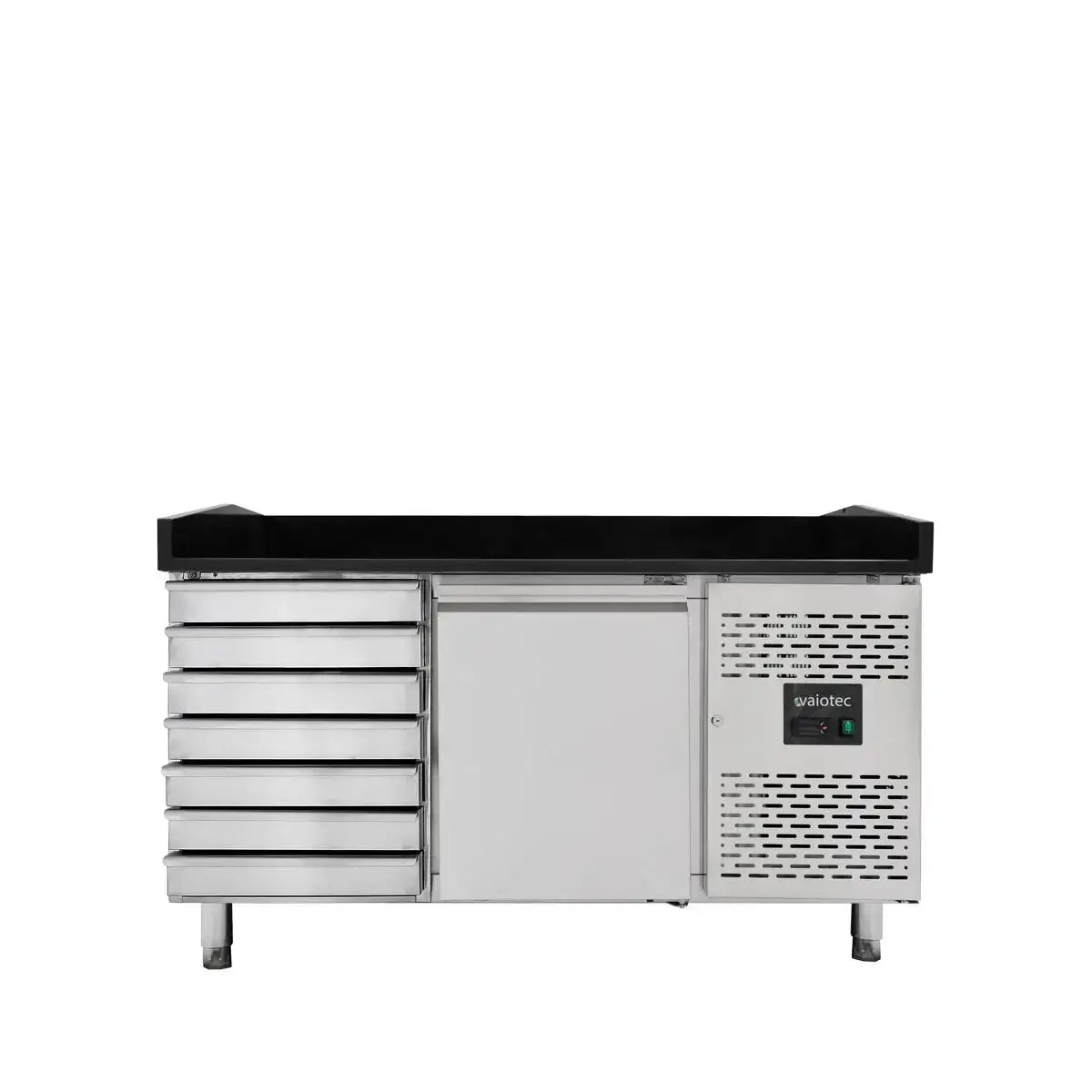EASYLINE pizza refrigerated table 800 / 1-door & 7 drawers "black" incl. refrigerated top GN1/3