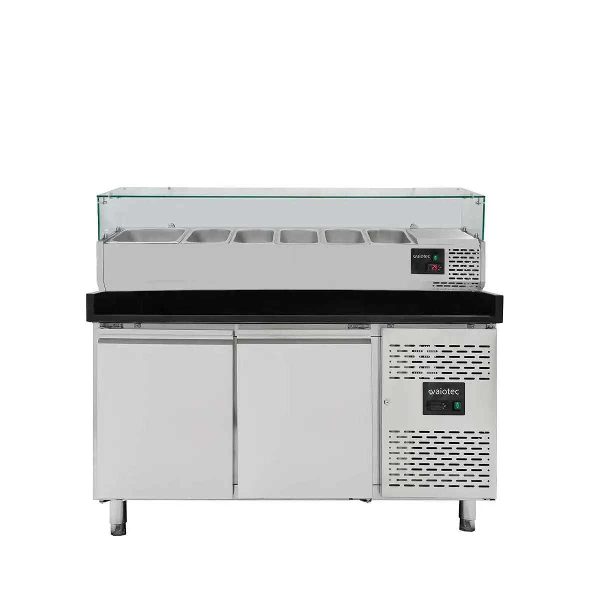 EASYLINE Pizza Refrigerated Table 800 / 2-door "black" incl. GN1/3 Cooling Attachment