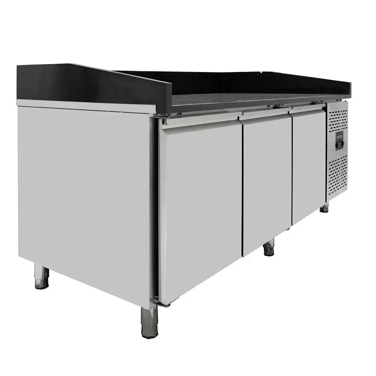 EASYLINE Pizza Soğutmalı Tezgâh 800 / 3 kapılı "siyah" GN1/4 soğutma üstü dahil