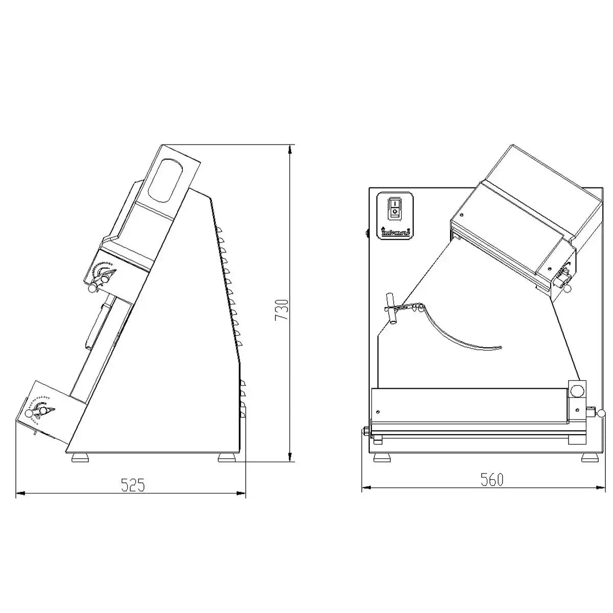 EASYLINE Teigausrollmaschine 40 cm schräg - Gastro-Bedarf24 GmbH