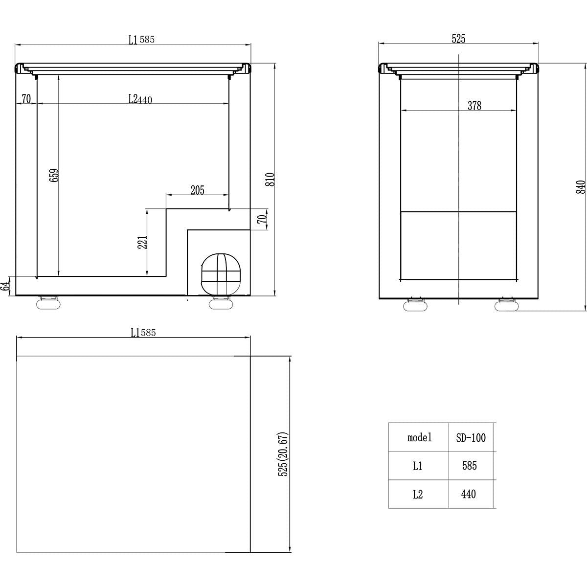 EASYLINE Tiefkühltruhe 100 mit Glasschiebedeckel - Gastro - Bedarf24 GmbH
