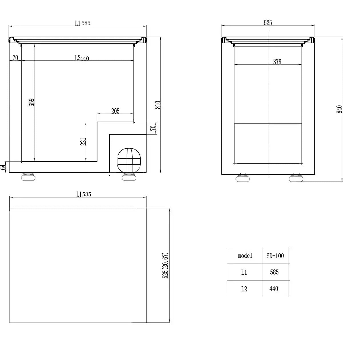 EASYLINE Tiefkühltruhe 100 mit Glasschiebedeckel - Gastro - Bedarf24 GmbH