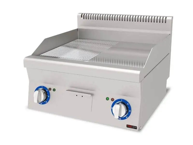 Elektro Bratplatte Hardchrome / Glatt+Gerillt / 6 kW / Premium Serie 600