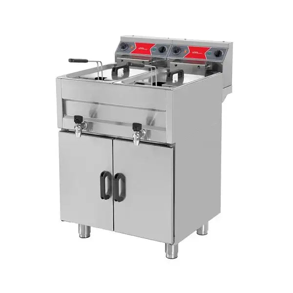 Elektro Fritteuse 2x10 Liter - 650x650x850/900 mm - 2x9 kW - Gastro-Bedarf24 GmbH
