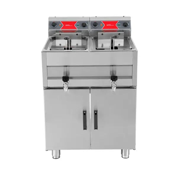 Elektro Fritteuse 2x10 Liter - 650x650x850/900 mm - 2x9 kW - Gastro-Bedarf24 GmbH