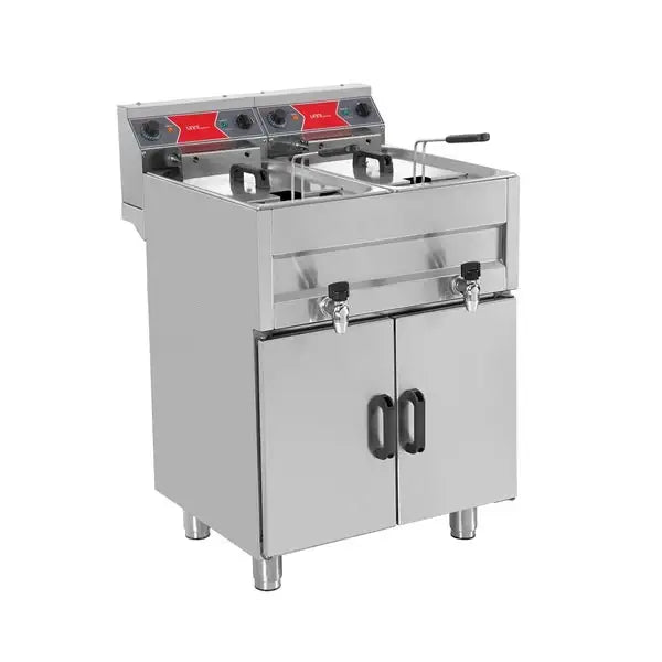 Elektro Fritteuse 2x10 Liter - 650x650x850/900 mm - 2x9 kW - Gastro-Bedarf24 GmbH