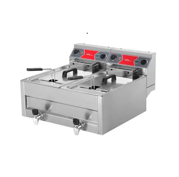Elektro Fritteuse 2x10 Liter - 700x650x410/550 mm - 2x9 kW - Gastro-Bedarf24 GmbH