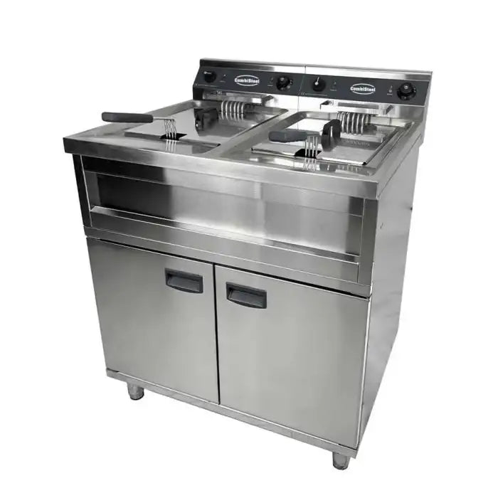 Elektro Fritteuse 2x12 Liter - 800x700x850 mm - 18 kW - Gastro-Bedarf24 GmbH