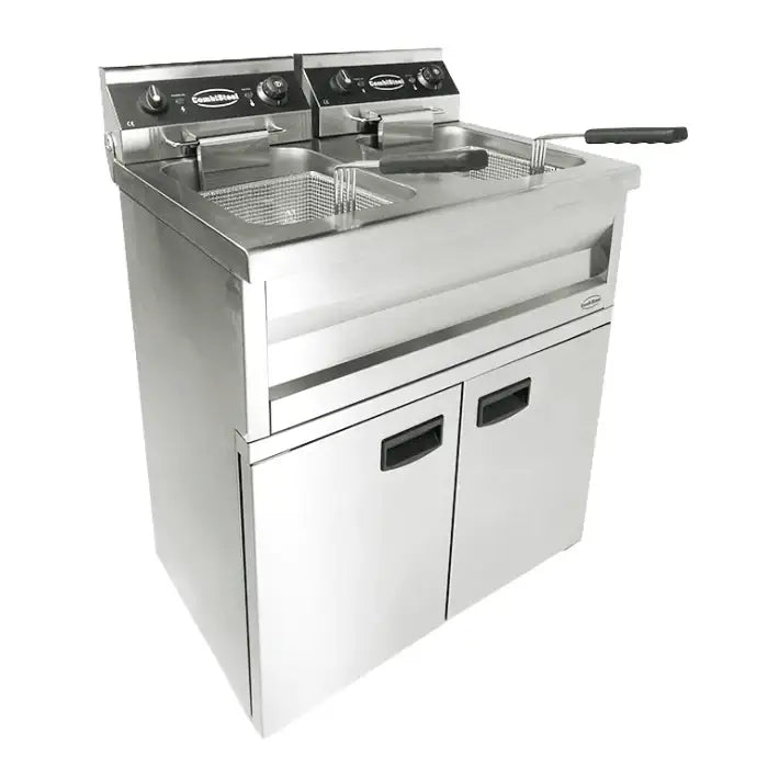 Elektro Fritteuse - 2x9 Liter - 695x530x970 mm - 6,6 kW - Gastro-Bedarf24 GmbH