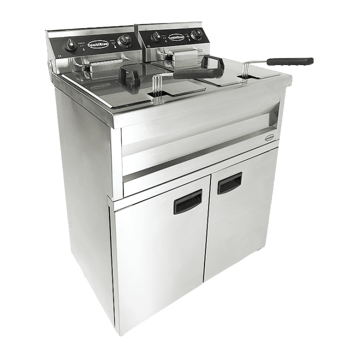 Elektro Fritteuse - 2x9 Liter - 695x530x970 mm - 6,6 kW - Gastro-Bedarf24 GmbH