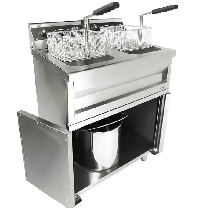 Elektro Fritteuse - 2x9 Liter - 695x530x970 mm - 6,6 kW - Gastro-Bedarf24 GmbH