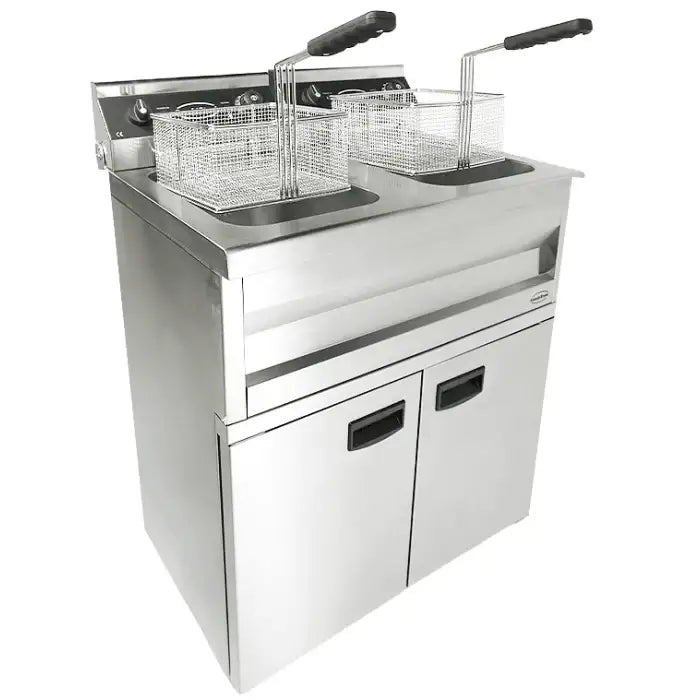 Elektro Fritteuse - 2x9 Liter - 695x530x970 mm - 6,6 kW - Gastro-Bedarf24 GmbH