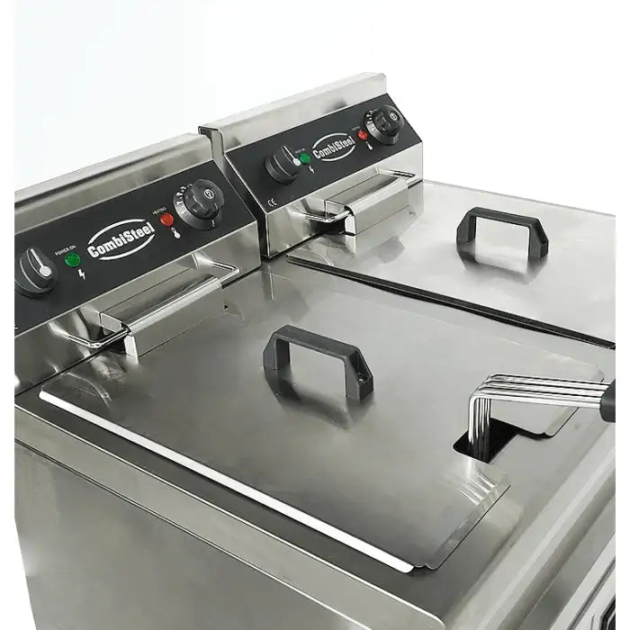 Elektro Fritteuse - 2x9 Liter - 695x530x970 mm - 6,6 kW - Gastro-Bedarf24 GmbH