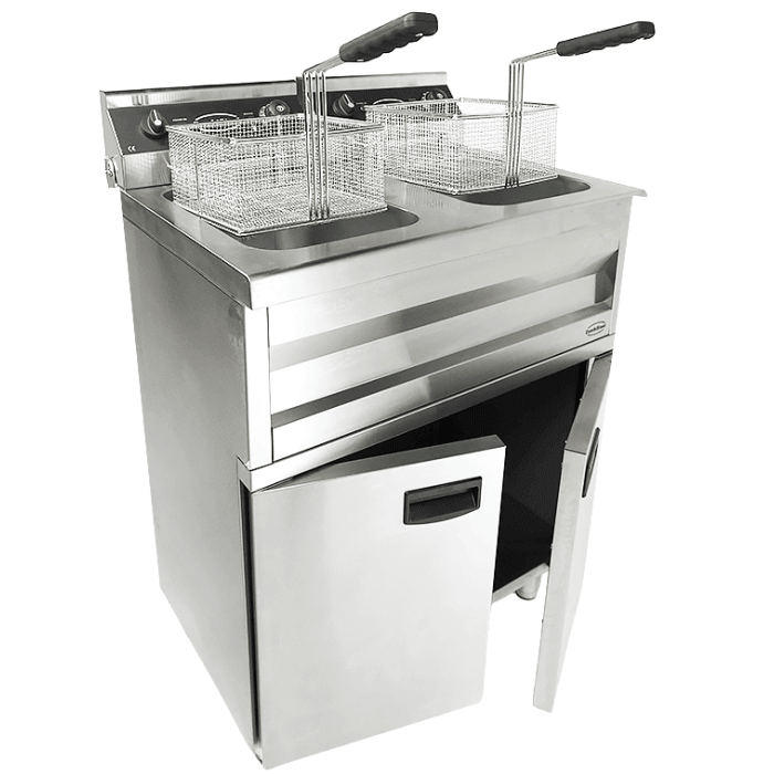 Elektro Fritteuse - 2x9 Liter - 695x530x970 mm - 6,6 kW - Gastro-Bedarf24 GmbH