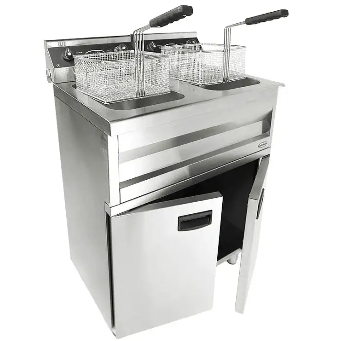 Elektro Fritteuse - 2x9 Liter - 695x530x970 mm - 6,6 kW - Gastro-Bedarf24 GmbH