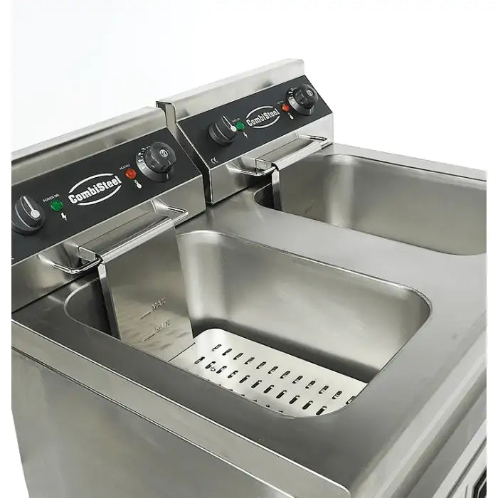 Elektro Fritteuse - 2x9 Liter - 695x530x970 mm - 6,6 kW - Gastro-Bedarf24 GmbH