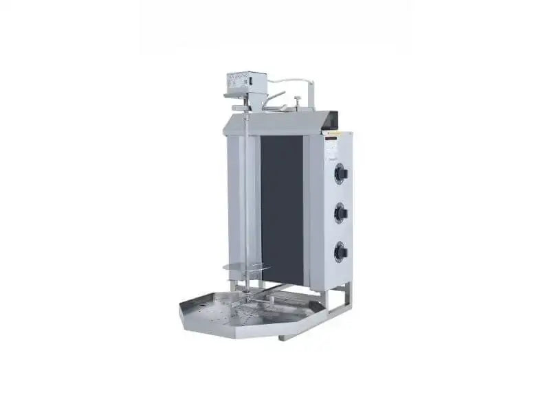 Elektro Gyrosgrill / Dönergrill mit Motor oben / 3 Brenner / max. 30 kg / inkl. Flügeltüren - Gastro-Bedarf24 GmbH