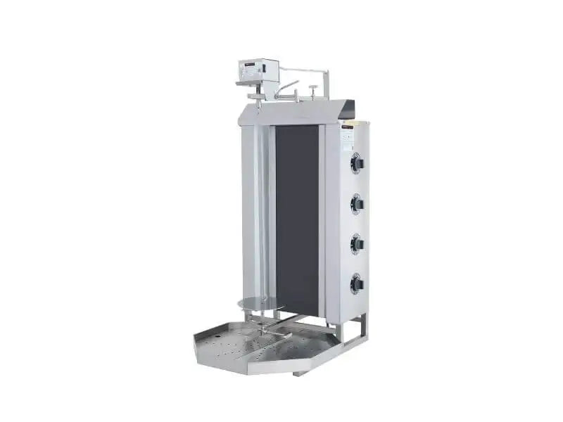 Elektro Gyrosgrill / Dönergrill mit Motor oben / 4 Brenner / max. 50 kg / inkl. Flügeltüren - Gastro-Bedarf24 GmbH