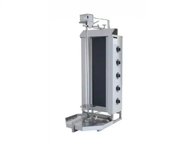 Elektro Gyrosgrill / Dönergrill mit Motor oben / 5 Brenner / max. 80 kg / inkl. Flügeltüren - Gastro-Bedarf24 GmbH