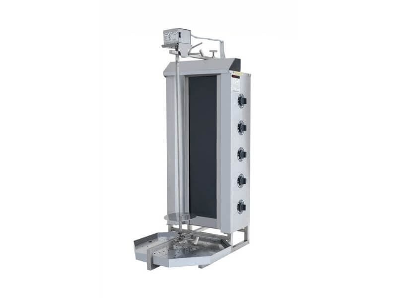 Elektro Gyrosgrill / Dönergrill mit Motor oben / 5 Brenner / max. 80 kg / inkl. Flügeltüren - Gastro-Bedarf24 GmbH