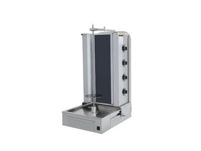 Elektro Gyrosgrill / Dönergrill mit Motor unten / 4 Brenner / max. 70 kg / inkl. Flügeltüren - Gastro-Bedarf24 GmbH