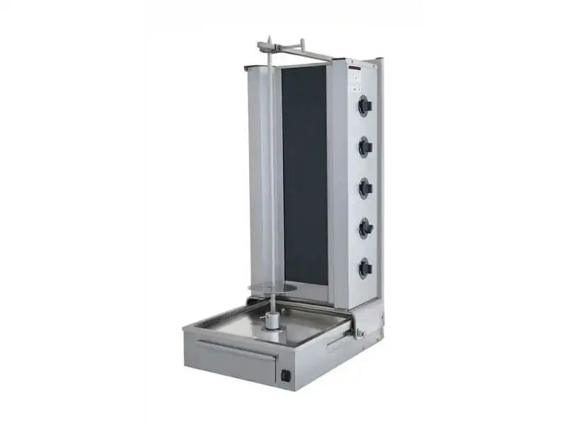 Elektro Gyrosgrill / Dönergrill mit Motor unten / 5 Brenner / max. 80 kg / inkl. Flügeltüren - Gastro-Bedarf24 GmbH