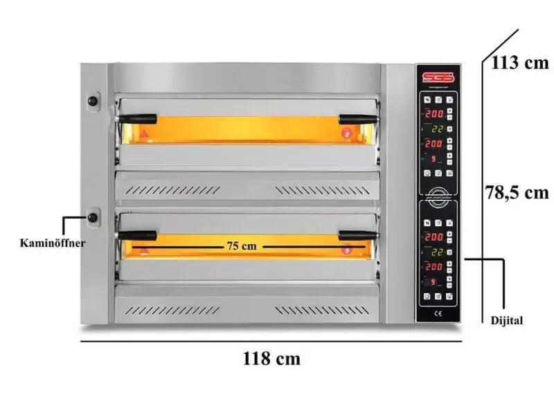 Elektro Pizzaofen / 4+4 34 cm / Digital / PZ 7575 DE/D